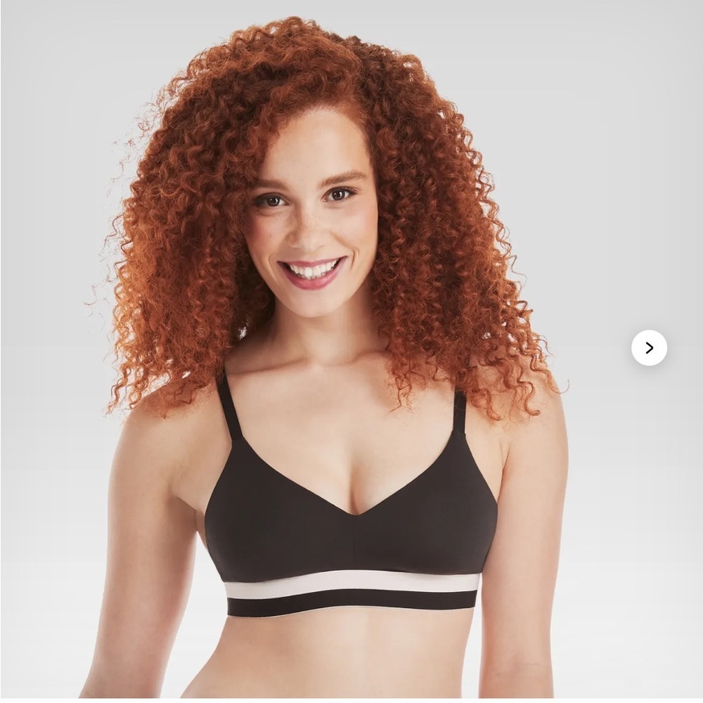 Hanes Wireless Bra Natural Lift Soft Modal Ful Coverage T-Shirt Soft Black Sz L